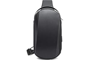 FANDARE Sac Poitrine Affaires Sacs de Bandoulière Sacoche avec USB Sac d'Epaule pour Homme Voyage Vélo Camping Excursion Impermeable Style de Voiture de Sport Grande Capacité Sac a Dos Noir