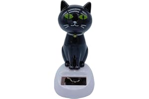 NAISEE Chat Animal Dansant Solaire, Figurine Solaire Voiture Qui Bouge, Jouet de Danse Solaire, Chat Danseur Solaire Voiture, Décoration de Tableau de Bord de Voiture, Cadeau Jouet pour Enfant et Adultes