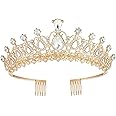 Shining Diva Fashion Crystal Tiara and Crown for Women Stylish Headband Crowns with Comb Tiaras for Girls Kids Queen Princess Wedding Bridal Birthday Gift Hair Accessories