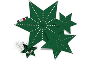 SÖLMO sølmo I 3 filcowe gwiazdki do dekoracji stołu I filcowe podstawki w kształcie gwiazd od dużych do małych I filcowe podkładki na stół jako dekoracja zimowa wewnątrz, zielona [Forest Green]