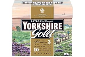 YORKSHIRE TEA Taylors of Harrogate Yorkshire Gold Tea Bags 80 per pack - Pack of 2