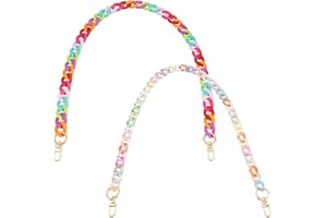 WADORN 2 pz Manico A Catena Della Borsa Acrilico,70.5cm Borsa In Resina Colorata Manici per Borse Borsa In Acrilico Tracolla A Catena con Fermagli In Metallo Tracolla Borsa Decorazione Catene
