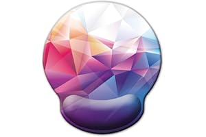 Jahosin Alfombrilla de ratón con Soporte para muñeca,reposamuñecas ergonómicas de Color Negro,cómoda Almohadilla de Espuma viscoelástica Antideslizante para computadora y oficina-25x23 Geometry