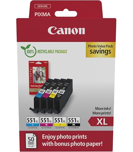 Pack De 15 Cartouches D'encre Compatibles Canon PIXMA - Noir, Cyan, Magenta, Jaune, Haute Capacité
