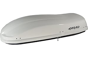 Farad Marlin Dachbox 480L Weiss - Doppelter Seitenöffner, TÜV-GS Zulassung, 5 Jahre Garantie - 3-Punkt-Zentralverriegelung mit Sicherheitsschlüssel