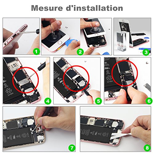 ICHECKEY Batterie pour iphone 6s de Lithium-ION en Set Batterie Rechargeable Haut capacit   Kit d outils Compatible Avez iPhone 6s Outils  Manuel du P