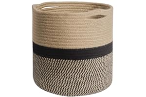 KENANLAN Woven Plant Pot Large Cylinder Basket Rope Basket Modern Plant Basket for Flower Pot Floor Indoor Planters(30cm)