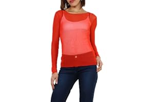 MISS ROUGE Señorita Roja: Camiseta, red,Top de Vela Transparente,Talla única 36-40