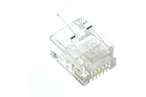 KEPLE Conector, 6P6C, RJ12, Enchufe Modular Telefónico - Conector Para Cable De Línea Telefónica, Compatible Con Alambre Sólido Y Trenzado, Adaptador De Enchufe De Cable Plano Crimp End- Paquete De 10
