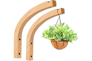 Kaxich 2 Pack Hanging Plant Hook, Wooden Wall Hooks Plant Hangers Indoor for Plants, Lanterns, Pot, Wind Chimes, Planter and Hanging Baskets