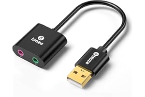 biaze Y23 USB zu 3,5mm Klinken Audioadapter Externe Soundkarte mit 3,5-mm-Kopfhörer- und Mikrofon-TRS-Buchse zu USB Kompatibel mit Windows, Laptops, Desktops Windows, MAC, Linux, PC, PS5, PS4