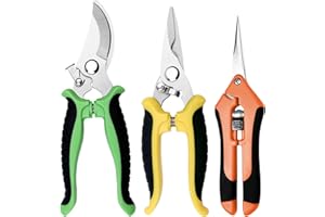 Chiluxendo 3 Stücke Gartenschere Klein, Rosenschere Profi, Pflanzenschere Rosen, Blumenschere Gartenscheren, Gartenscheere Feinschnitt, Schere Garten, Rosenscheren, Pruning Shears, Kleine Astschere