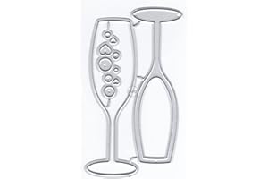 DzIxY Champagne Glass Metal Cutting Dies for Card Making Kit Embossing Paper Die Cuts Scrapbook Machine Stencils Storage Pockets Supplies