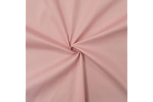 designers-factory - Tessuto 100% cotone popeline - Venduto al pezzo - Stoffe di cotone tinta unita – stoffa al metro 100% cotone (1m x 1m46 - Rosa antico)