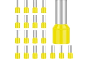 50Pcs Ferrules 25.0mm², Hanibos Insulated Bootlace Ferrule Wire Terminal Ferrules Crimp Connector Yellow Cord Pin End Terminals Crimp Ferrules Wire Connector E25-16
