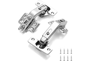 AIEX 2szt Zawiasy do Szafek Naroznych, 135 Stopni Pelne Nakladki Ukryte Zawiasy do Szafek Sprzet do Drzwi Lazy Susan Kuchnia Szafka Narozna w Ramie Drzwi Katowe Wpuszczane, Srebrny