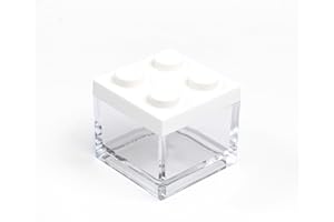 Manzoni Home - Contenitori Mattoncino - Set da 24 Pezzi Colore Bianco - Ideali Come Bomboniere per Matrimoni, Feste di Laurea e Decorazioni Creative - Made in Italy