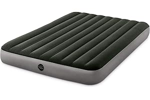 INTEX Matelas prestige downy 2 places large avec gonfleur inclus Fiber-Tech