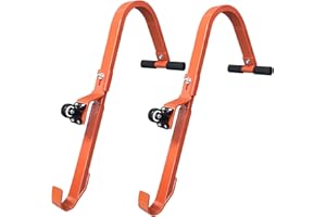 Umelee Ladder Stabilizer 2 PCS, Ladder Stand Off Attachment with Wheel, Roof Ladder Hook Kit, Universal Ladder Accessories with Rubber Grips for Anti-sideslip, Max Load Capacity 250 kg