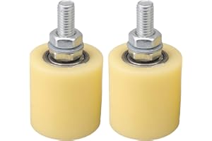 logyues 2Pcs M10 PP Steel Roller Bearing Guiding Wheel with 6200 Bearing Insert for Electric Door Sliding Gate Hardware 40x44mm