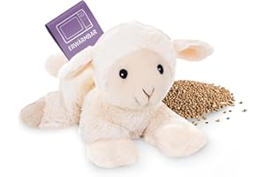 Habibi Peluche de peluche para niños y adultos, 1838 corderos/ovejas con relleno de mijo, para calentar en el microondas o en el horno, ideal también para bebés