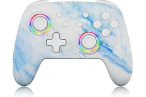NexiGo Contrôleur sans Fil (sans Zone Morte) pour Switch/Switch Lite/OLED, Contrôleurs Bluetooth pour Nintendo Switch avec Vibration, Mouvement, Turbo et LED (Arctic Chiller)