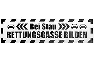 Kiwistar Rettungsgasse Jam Striped Magnetic Sign Sign 20 cm Black Reflective Magnetic Film for Car Car