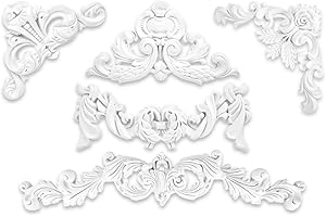 GRAND DECOR Ornament aus PU - große Auswahl, 120x615mm Stuck, stoßfeste Deko schnitzerei - Verzierung für Wand und Deck (A663)