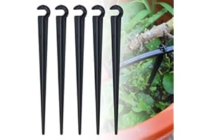 GIRAFEDA 100 Pcs Support Tuyau Arrosage en PE Piquet de Fixation au Sol Porte Tuyau Arrosage de Φ de 7mm Accroche Tuyau Arrosage Piquet Goutte à Goutte Crochet pour Tuyau Arrosage Irrigation Jardin