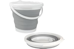 Beldray® LA028495GRYEU 10-litrowe skladane wiadro na wode do mycia samochodu, kompaktowa konstrukcja, latwe do czyszczenia, idealne do uzytku w pomieszczeniach i na zewnatrz, kolor szary.