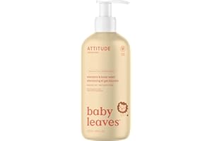 ATTITUDE 2in1 Hair Shampoo and Body Wash for Baby, Plant and Mineral-Based Gentle Formula, EWG Verified, Vegan Baby Products, Pear Nectar, 473 mL