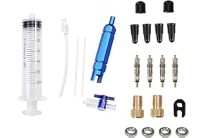 NOHJER Bicycle Tubeless Tire Sealant Injector Syringe Kit,Sealant Tyre Sealant Injector and Valve Core Valve Cap,Presta Valve Core with Extender Wrench for mtb tubeless/Bike/Tubes Sealant