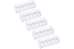JIESITE Transparentes Acryl-Pokerchip-Rack mit Deckel/ohne Deckel, Casino Poker Chip Tray Rack Chip Storage Vitrine für Texas Hold'em, Blackjack, je 100 Chips