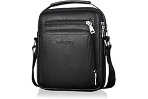 Vohoney Herren-Schultertaschen Umhängetasche Herrentasche Klein Crossbody Bag Handtasche Tasche UmhängenMessenger Bag Handgelenktasche Shoulder Bag (Schwarz Herren PU Schultertasche)