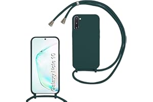 MBSLFY Silicone Mobile Phone Lanyard for Samsung Galaxy Note 10, Case with Strap, Silicone Necklace Mobile Phone Case with Removable Cord for Hanging, Shockproof Bumper Mobile Phone Protective Case