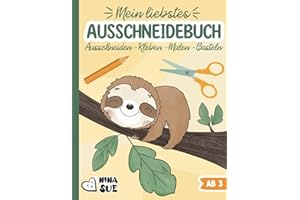 Mein liebstes Ausschneidebuch: Ausschneiden lernen, Kleben, Malen und Basteln ab 3 Jahren - Kreatives Geschenk für Jungen und