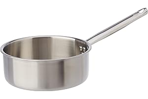 Pentole Agnelli ALIX107ALIN20 Casseruola Bassa con Manico in acciaio, Trilaminato Alluminio-Acciaio per induzione, 20 cm