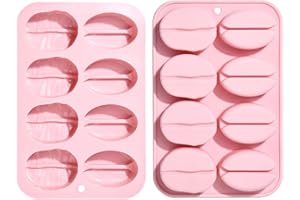 KitBeads 2Pcs Coffee Bean Silicone Molds Plant Fondant Moulds Coffee Bean Shaped Chocolate Moulds for Baking Soap Candle Crafts Decorations