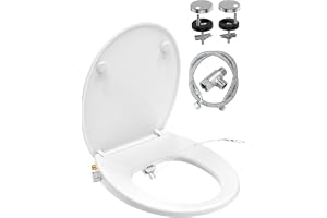 YEAUPE PRO Smart Toilet Seat, Non-Electric Toalettsits with Soft Close, Self-Cleaning Dual Nozzles, Separate Rear & Feminine Wash, Oval 44.3×37.1×8.3 cm