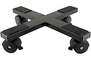 TECNOKIT Carro porta plantas de interior y exterior de acero para macetas redondas y cuadradas, bandeja macetero con ruedas capacidad 90 kg color negro (30 x 30 x 6,5 cm)