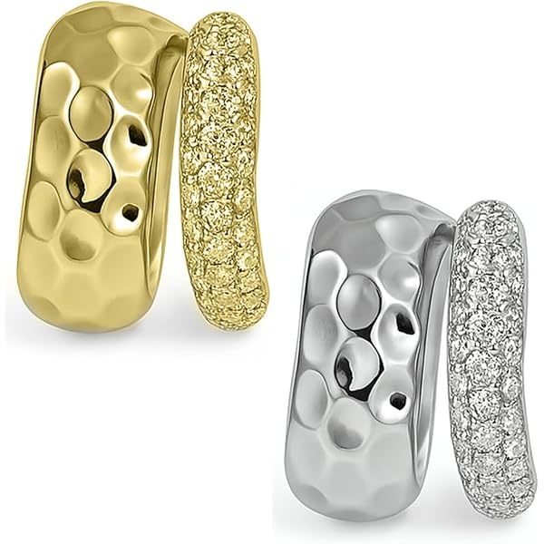 Orecchini Clip Grandi 4 Pollici - Oro O Argento, Stile Diva Orecchini A Clip Cerchio Spesso