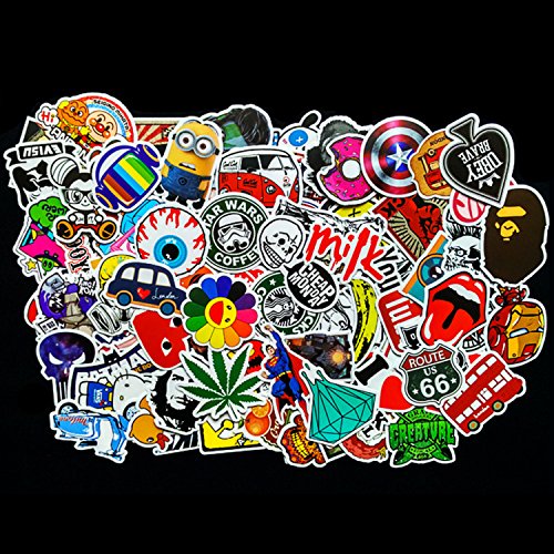 Oblique-Unique® Aufkleber 100 Stück Sticker Graffiti Style Reisen Skateboard Snowboard Vinylaufkleber Graffiti Laptop Gepäck Auto Fahrrad - 4