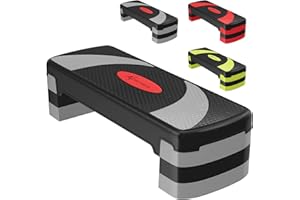 ACTIVE FOREVER Step para Fitness, 3 alturas ajustables, Adecuado para uso doméstico y de oficina