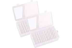 WEDUSPATY La conservazione del filo di cucito contiene 42 spool 2pcs supporto filettatura vuoto vaccino di cotone visibile scatola di cucito a prova di perdite di plastica per cuciture da ricamo a bottoni tras