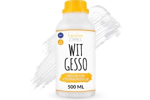 Creative Deco Vit Gesso Akryl Primer | 500 ml | Beredning av Professionell Målning | Perfekt Färgbas | Perfekt för Artister