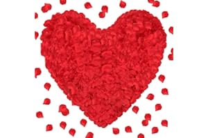 BELUGSIN 3000 Pieces Rose Petals Silk Rose Petals Artificial Flower Favours Red Rose Petals Artificial Rose Petals for Wedding Bath Bed Party Birthday Valentine's Day Table Decorations DIY Bouquet