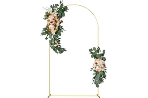 Bröllopsbåge bakgrundsstativ 7,2 fot guld bröllop ballong välvd bakgrund stativ fyrkantig bågram för födelsedagsfest brud baby shower ceremoni dekoration
