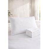 6 White Pillow Protective Mattresses with Formeya Zipper Flower Pattern