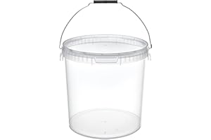 Garronda Secchio con Coperchio 20 L per la conservazione di Prodotti Alimentari e chimici 1 Pezzo Trasparente GD-0072