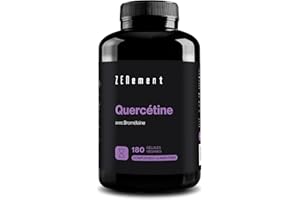 Quercétine - avec Bromélaïne pour une Absorption Optimale - 500 mg de Quercétine Pure, Extrait Standardisé à 95% - 180 Gélules Véganes - sans Additifs, sans Gluten et sans Lactose - Zenement
